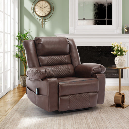 Dimakai Black Faux leather Upholstered Powered Reclining Massage chair with Lift Assistance