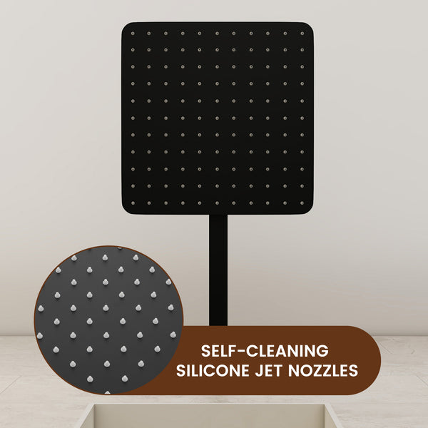 Single-Handle 1-Spray Pattern 10 in. with 1.8 GPM Wall Mount Square Shower Faucet in Brushed Nickel/Chrome/Matte Black (Valve Included)