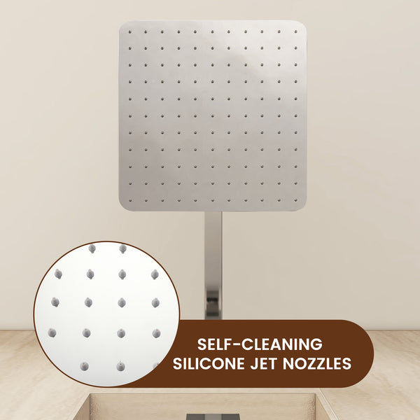 Single-Handle 1-Spray Pattern 10 in. with 1.8 GPM Wall Mount Square Shower Faucet in Brushed Nickel/Chrome/Matte Black (Valve Included)