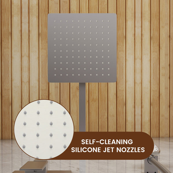 2-Spray Wall Mount 10 in. Fixed Shower Head and Handheld Dual Shower Head 1.8 GPM in Brushed Nickel