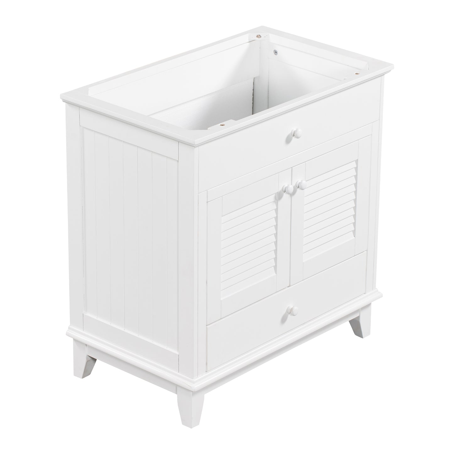 29.84 in. W x 18.07 in. D x 31.02 in. H Bath Vanity Cabinet without Top in White Unassembled