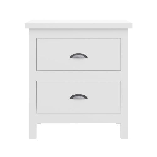 Versatile Solid Wood White Night Stand, Bedside Table