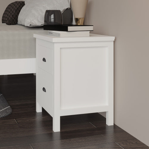 Versatile Solid Wood White Night Stand, Bedside Table