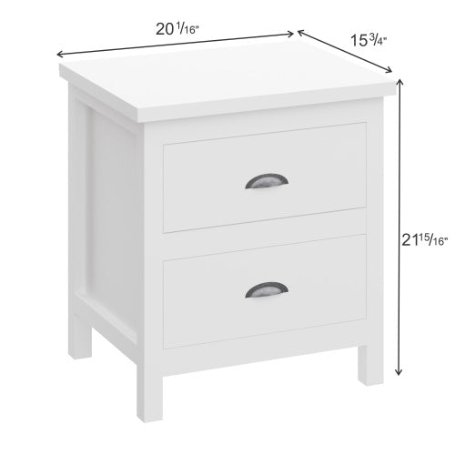 Versatile Solid Wood White Night Stand, Bedside Table