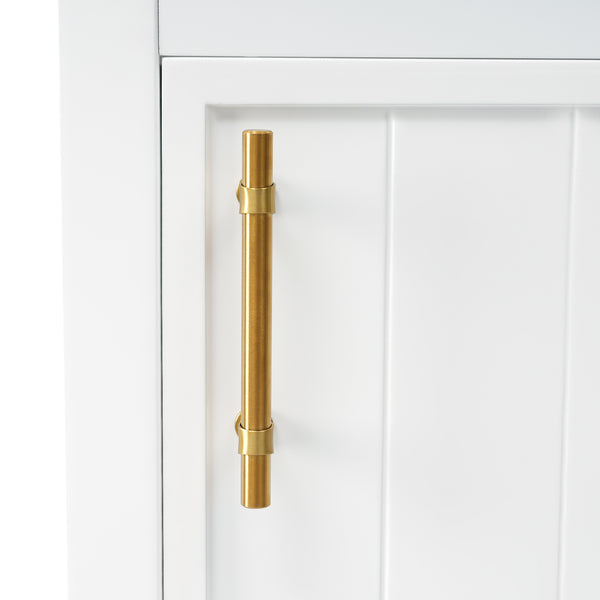 20" Bathroom Vanity with Sink, Bathroom Cabinet with Soft Closing Door, Storage Rack and Open Shelf, Grey/White