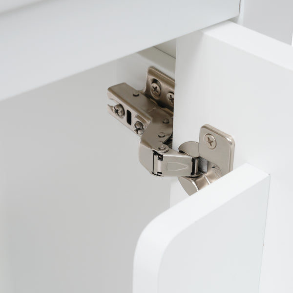 20" Bathroom Vanity with Sink, Bathroom Cabinet with Soft Closing Door, Storage Rack and Open Shelf, Grey/White