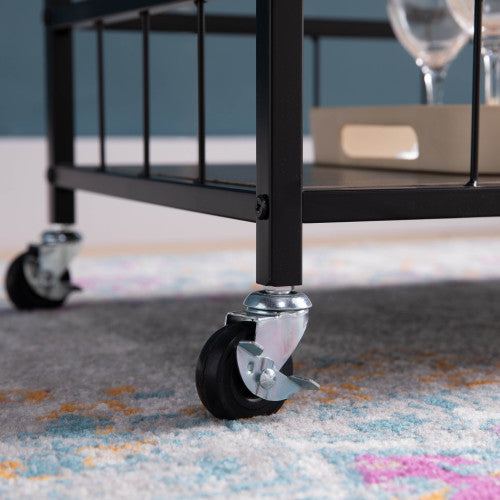 Dimakai Brown Composite Base with Particleboard Laminate Top Rolling Kitchen Cart