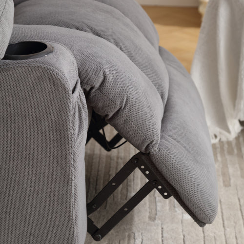 Dimakai Gray Velvet Upholstered Swivel Massage chair