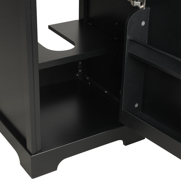 20" Bathroom Vanity with Sink, Bathroom Cabinet with Soft Closing Door, Storage Rack and Adjustable Shelve, Black