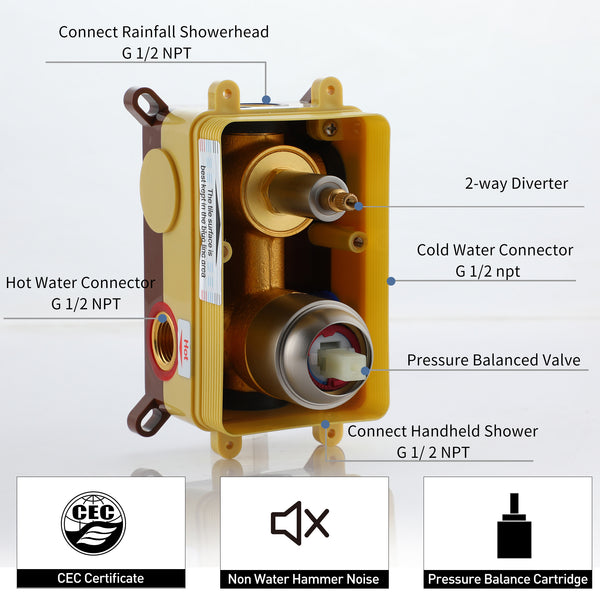 2-Spray Wall Mount 10 in. Fixed Shower Head and Handheld Dual Shower Head 1.8 GPM in Brushed Nickel