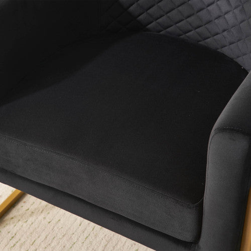 Dimakai Modern Black Velvet Accent Chair