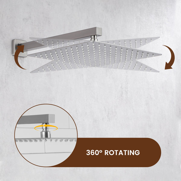 2-Spray Wall Mount 10 in. Fixed Shower Head and Handheld Dual Shower Head 1.8 GPM in Brushed Nickel