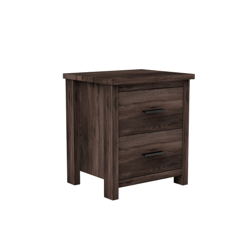 Dimakai Walnut 2 -Drawer 19.1-in W x 21.3-in H Midcentury Nightstand