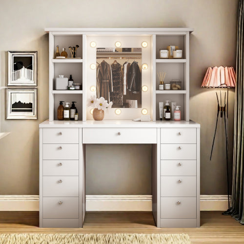 Dimakai 45.3-in White Makeup Vanity