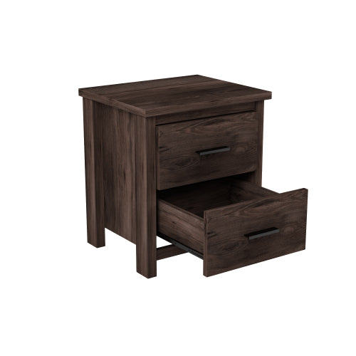 Dimakai Walnut 2 -Drawer 19.1-in W x 21.3-in H Midcentury Nightstand