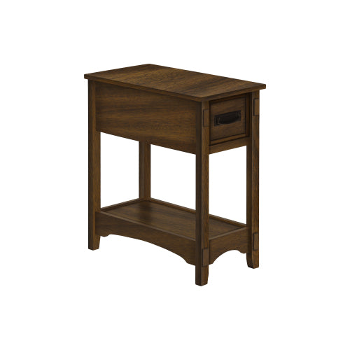 Dimakai 21.75 x 24.25 Inch Brown MDF Rectangular Midcentury End Table