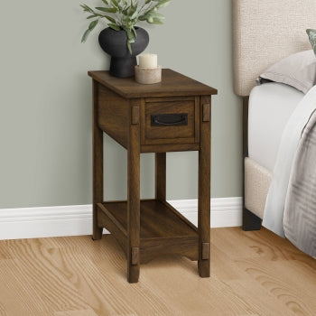 Dimakai 21.75 x 24.25 Inch Brown MDF Rectangular Midcentury End Table