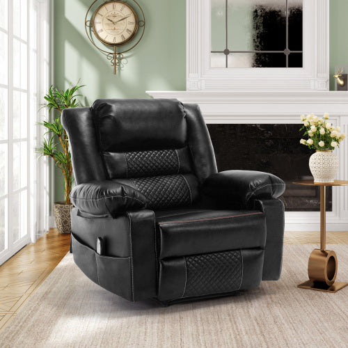 Dimakai Black Faux leather Upholstered Powered Reclining Massage chair with Lift Assistance