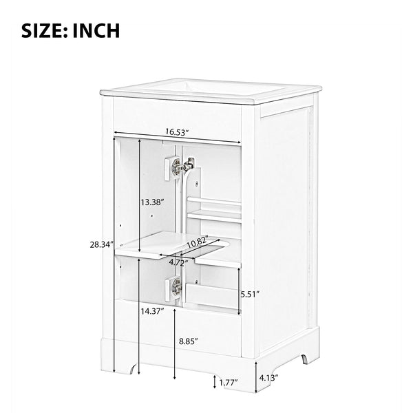 20" Bathroom Vanity with Sink, Bathroom Cabinet with Soft Closing Door, Storage Rack and Adjustable Shelve, Black