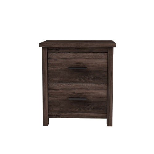 Dimakai Walnut 2 -Drawer 19.1-in W x 21.3-in H Midcentury Nightstand