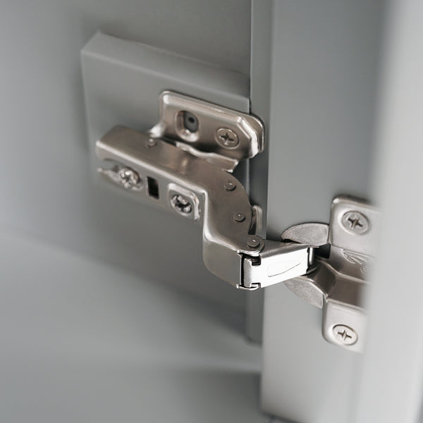 20" Bathroom Vanity with Sink, Bathroom Cabinet with Soft Closing Door, Storage Rack and Open Shelf, Grey/White