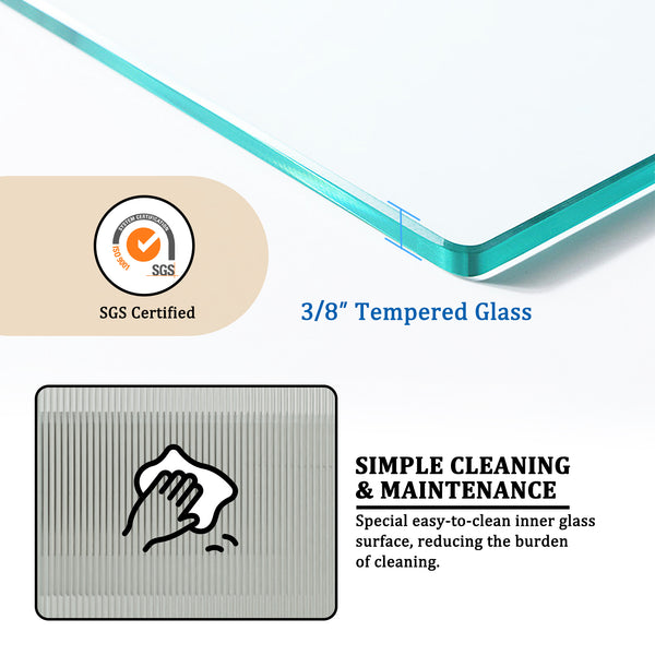 48 in. W x 76 in. H Frameless Sliding Shower Door in Matte Black/Brushed Nickel with Fluted Tempered Glass, Rust-Resistant Hardware