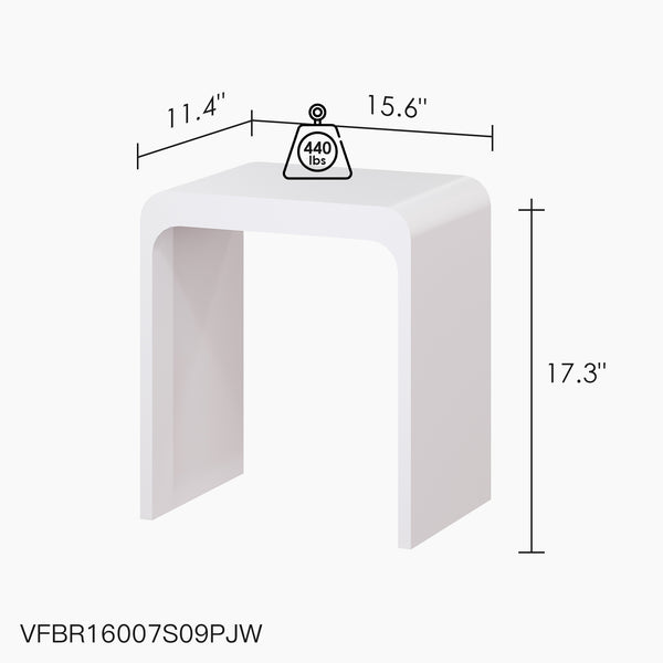 Solid Surface Bathroom Shower Stool with 1.77" Thickened Seat