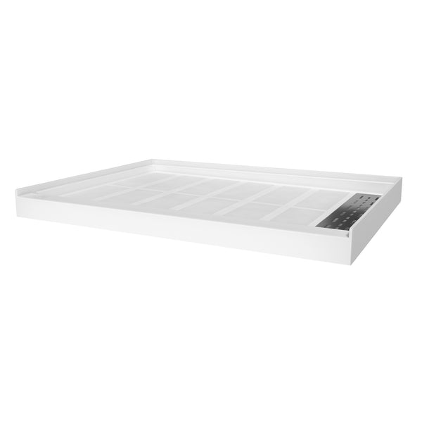 48 in. L x 36 in. /60 in. L x 32 in. W Alcove Shower Pan Base with Right Drain