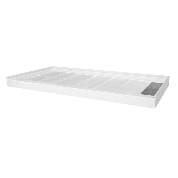48 in. L x 36 in. /60 in. L x 32 in. W Alcove Shower Pan Base with Right Drain