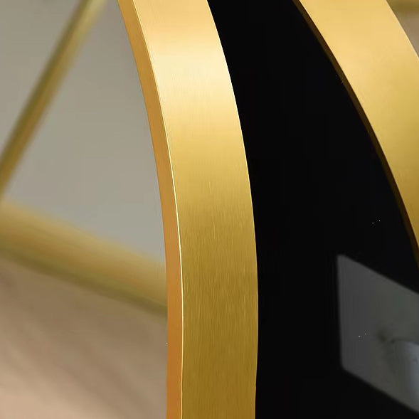 18 in. W x 36 in. H Oval Stainless Steel Framed Wall Bathroom Vanity Mirror in Matte Black/Brushed Gold