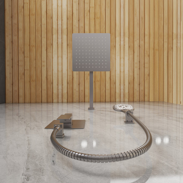 2-Spray Wall Mount 10 in. Fixed Shower Head and Handheld Dual Shower Head 1.8 GPM in Brushed Nickel