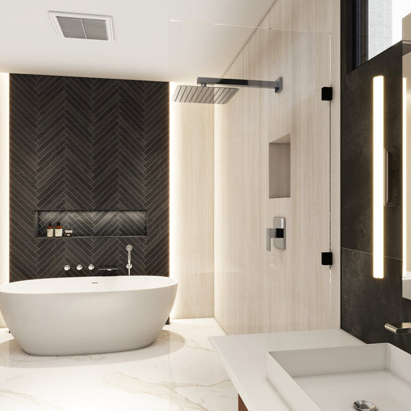 Single-Handle 1-Spray Pattern 10 in. with 1.8 GPM Wall Mount Square Shower Faucet in Brushed Nickel/Chrome/Matte Black (Valve Included)