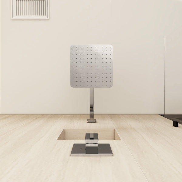 Single-Handle 1-Spray Pattern 10 in. with 1.8 GPM Wall Mount Square Shower Faucet in Brushed Nickel/Chrome/Matte Black (Valve Included)