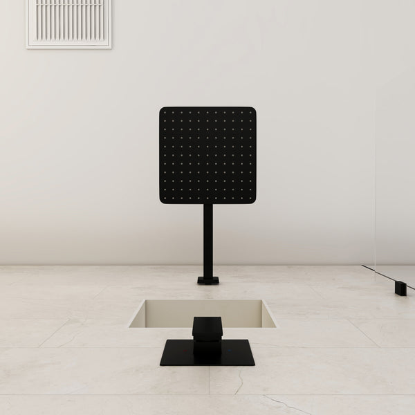 Single-Handle 1-Spray Pattern 10 in. with 1.8 GPM Wall Mount Square Shower Faucet in Brushed Nickel/Chrome/Matte Black (Valve Included)