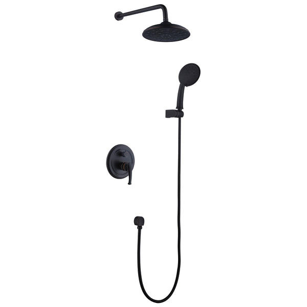 3-Spray Patterns 8.3 in. Wall Mount Dual Shower Heads in Spot Resist Oil-Rubbed Bronze