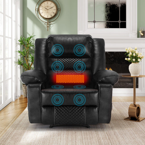 Dimakai Black Faux leather Upholstered Powered Reclining Massage chair with Lift Assistance