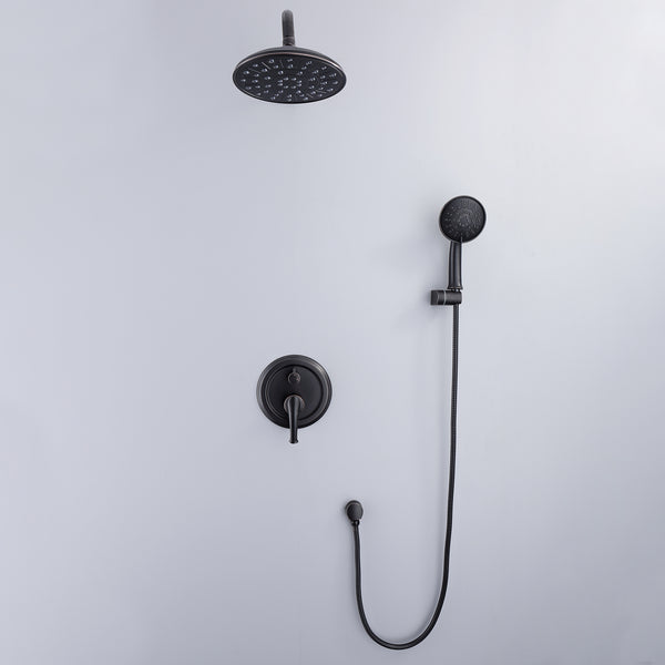 3-Spray Patterns 8.3 in. Wall Mount Dual Shower Heads in Spot Resist Oil-Rubbed Bronze