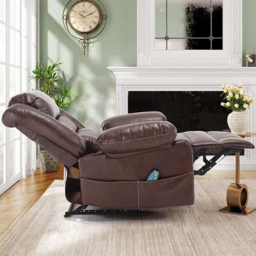 Dimakai Black Faux leather Upholstered Powered Reclining Massage chair with Lift Assistance