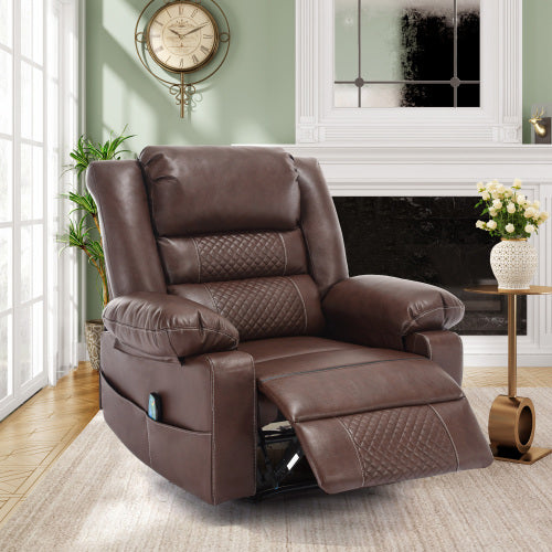 Dimakai Black Faux leather Upholstered Powered Reclining Massage chair with Lift Assistance