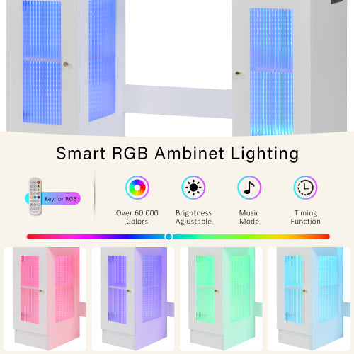 Dimakai 43.3-in White Makeup Vanity