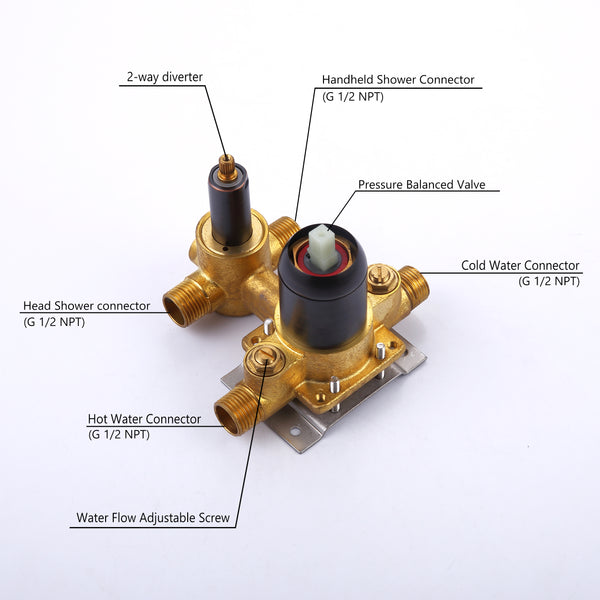 3-Spray Patterns 8.3 in. Wall Mount Dual Shower Heads in Spot Resist Oil-Rubbed Bronze