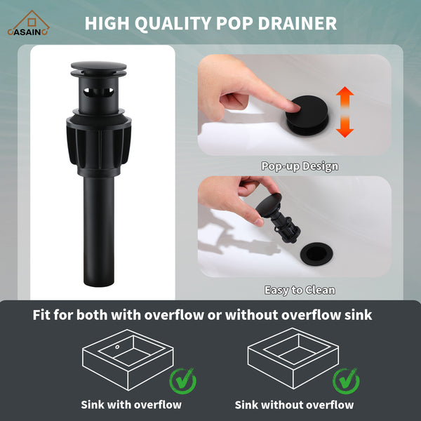8 in. Widespread Double Handle Bathroom Faucet with LED Light Temperature Display in Matte Black