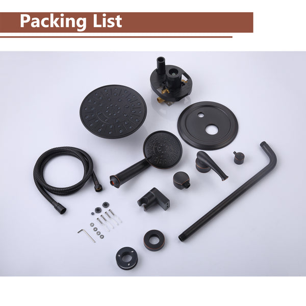 3-Spray Patterns 8.3 in. Wall Mount Dual Shower Heads in Spot Resist Oil-Rubbed Bronze