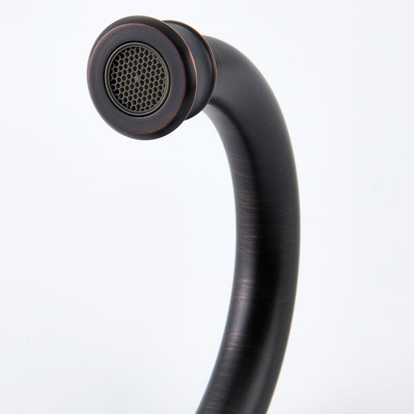 4 in. Centerset Double Handle Bathroom Sink Faucet Lavatory Faucet with Stainless steel Drain in Oil Rubbed Bronze