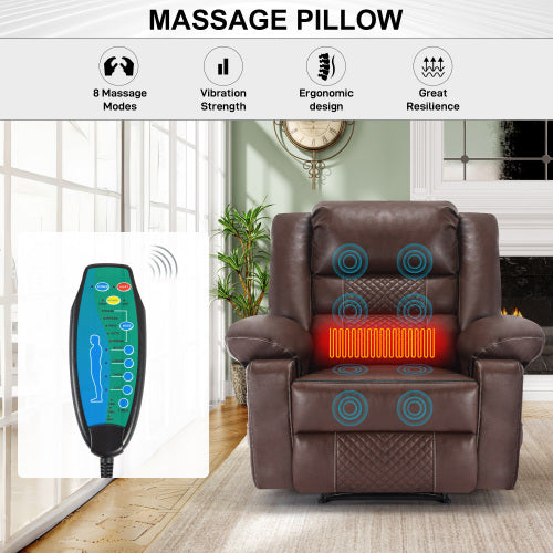 Dimakai Black Faux leather Upholstered Powered Reclining Massage chair with Lift Assistance