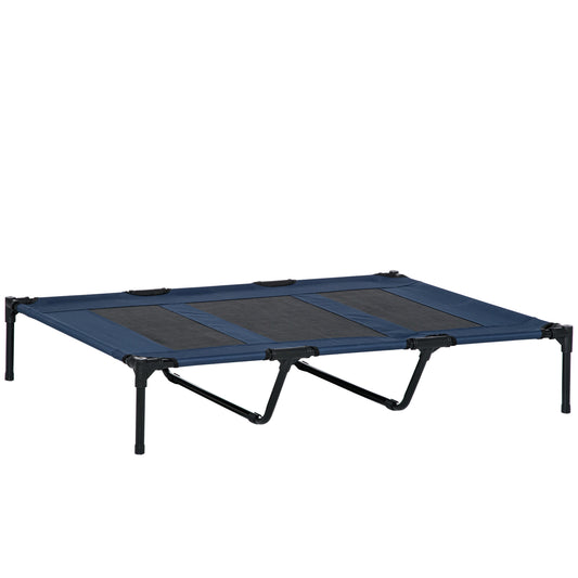 48inches x 36inches Breathable Elevated Dog Bed Portable Pet Cot Raised Pet Bed w/ Carry Bag Metal Frame Breathable Mesh Indoor and Outdoor Dark Blue