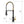 Stainless Steel Single Handle Pull Down Sprayer Kitchen Faucet with Water Supply Hoses in Matte Black with Brushed Gold