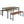 Dining Table Brown Modern MDF Adjustable Table, with Black Finish and Metal