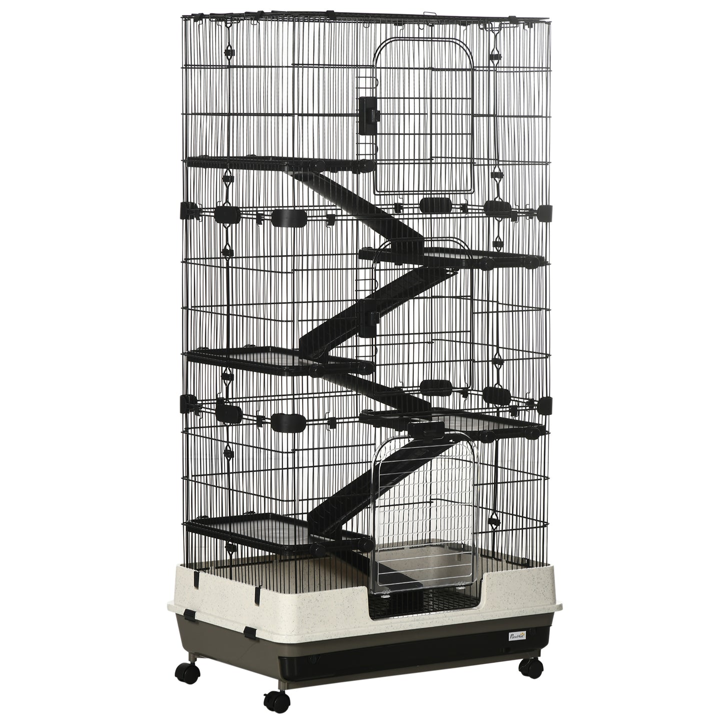 Small Animal Cage with Wheels Portable Bunny Cage 6-Tier