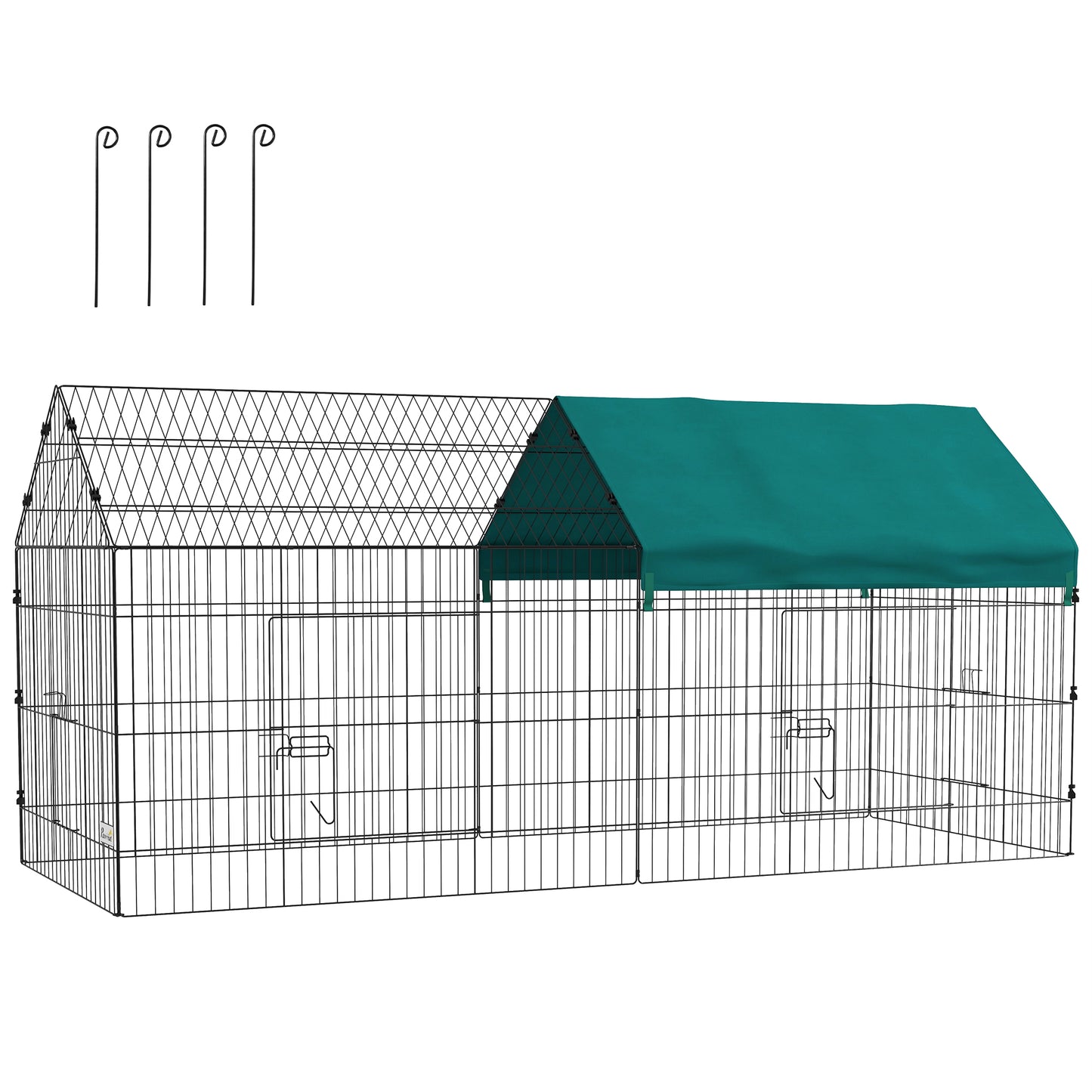 87inches Small Animal Playpen Pet Playpen Yard Fence for Rabbits Chicken Chinchillas with Roof for Indoor & Outdoor Green